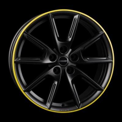 Borbet Borbet LX18 8x18 5x112 ML 66,6 black matt rim yellow