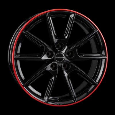 Borbet Borbet LX18 8x18 5x112 ML 57,1 black glossy rim red