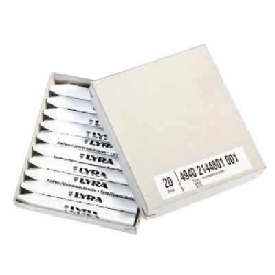 TipTop Wachs Signierkreide, Weiss, Ø 10 mm, VPE1/20 Stück